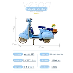 Quà tặng mô hình lắp ráp xe máy Vespa cỡ lớn tặng sinh nhật, tặng người yêu