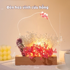 Quà tặng set đèn ngủ hoa khô vĩnh cửu tặng sinh nhật, tặng người yêu