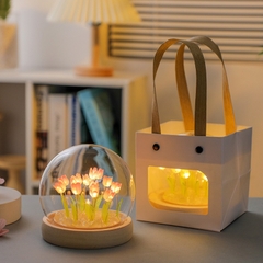Quà tặng đèn ngủ DIY hoa tulip HỒNG, TÍM kèm túi đựng tặng sinh nhật, tặng người yêu