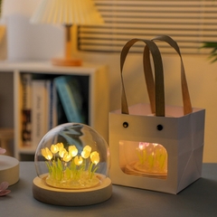 Quà tặng đèn ngủ DIY hoa tulip XANH, VÀNG kèm túi đựng tặng sinh nhật, tặng người yêu