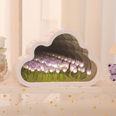 Quà tặng đèn ngủ tulip đám mây DIY kèm túi đựng tặng sinh nhật, tặng người yêu
