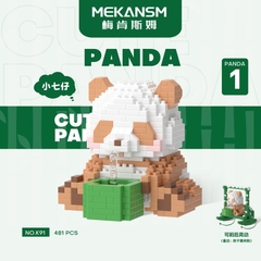Quà tặng mô hình lắp ráp gấu trúc mini kèm XÍCH ĐU lắp ráp dễ thương tặng sinh nhật, tặng người yêu