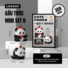 Quà tặng mô hình lắp ráp gấu trúc mini dễ thương tặng sinh nhật, tặng người yêu