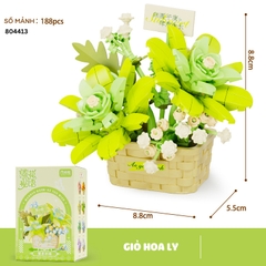 Quà tặng mô hình lắp ráp giỏ hoa dễ thương tặng sinh nhật, tặng người yêu
