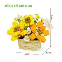 Quà tặng mô hình lắp ráp giỏ hoa dễ thương tặng sinh nhật, tặng người yêu
