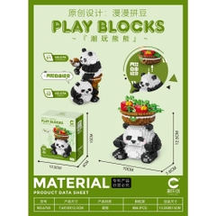 Quà tặng lego gấu trúc lắp ráp dễ thương gấu lớn tặng sinh nhật, tặng người yêu