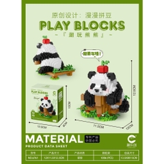 Quà tặng lego gấu trúc lắp ráp dễ thương gấu lớn tặng sinh nhật, tặng người yêu