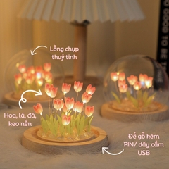 Quà tặng đèn ngủ hoa tulip DIY HỒNG, TÍM (không kèm túi) tặng sinh nhật, tặng người yêu