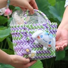 Túi xách tay, túi đan nhựa màu sắc xinh xắn phong cách đi biển, đi du lịch tặng bạn bè người yêu