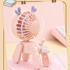 Quà tặng quạt tích điện mini hình chú Chó và Hươu dễ thương dành tặng bạn bè, người yêu