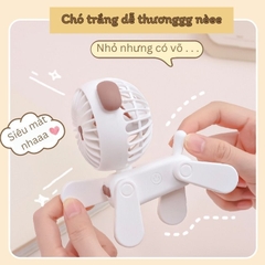 Quà tặng quạt tích điện mini hình chú Chó và Hươu dễ thương dành tặng bạn bè, người yêu