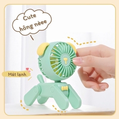Quà tặng quạt tích điện mini hình chú Chó và Hươu dễ thương dành tặng bạn bè, người yêu