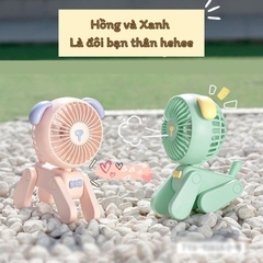 Quà tặng quạt tích điện mini hình chú Chó và Hươu dễ thương dành tặng bạn bè, người yêu