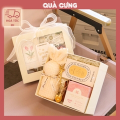 Hộp quà hoa tulip và hoa mẫu đơn món quà dễ thương cho các bạn