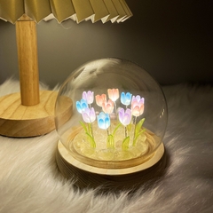 Quà tặng đèn ngủ DIY hoa tulip HỒNG, TÍM kèm túi đựng tặng sinh nhật, tặng người yêu