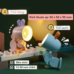Quà tặng Đèn học mini hình Thỏ và Khủng long dễ thương có đế nam châm