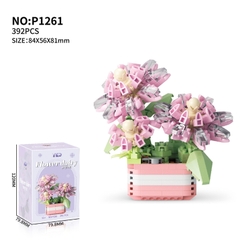 Quà tặng mô hình lắp ráp hoa dễ thương kèm lồng chụp và đế tặng sinh nhật, tặng người yêu