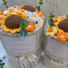 Quà tặng bó hoa len hướng dương SIZE LỚN kèm túi đựng và đèn nháy tặng sinh nhật, tặng người yêu
