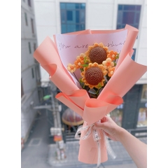 Quà tặng hoa hướng dương len bó giấy tặng sinh nhật, tặng người yêu