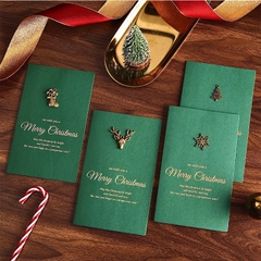Set Thiệp Noel gồm Bao thư, Thiệp đính charm và Giấy viết tặng người yêu, tặng bạn bè