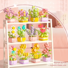 Full set 12 hộp mô hình lắp ráp hoa mùa hè làm quà tặng bạn bè, người yêu
