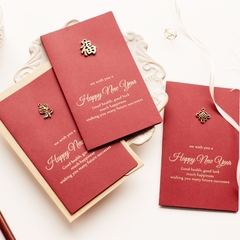 Set Thiệp TẾT gồm Bao thư, Thiệp đính charm và Giấy viết xinh xắn