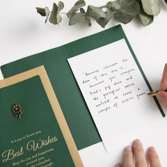Set Thiệp BEST WISH xanh gồm Bao thư, Thiệp đính charm và Giấy viết xinh xắn