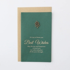 Set Thiệp BEST WISH xanh gồm Bao thư, Thiệp đính charm và Giấy viết xinh xắn