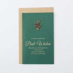 Set Thiệp BEST WISH xanh gồm Bao thư, Thiệp đính charm và Giấy viết xinh xắn