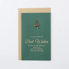 Set Thiệp BEST WISH xanh gồm Bao thư, Thiệp đính charm và Giấy viết xinh xắn