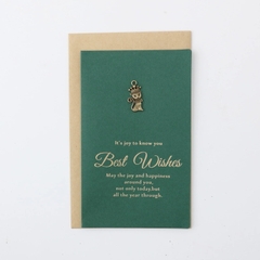 Set Thiệp BEST WISH xanh gồm Bao thư, Thiệp đính charm và Giấy viết xinh xắn