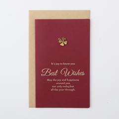 Set Thiệp BEST WISH đỏ gồm Bao thư, Thiệp đính charm và Giấy viết xinh xắn