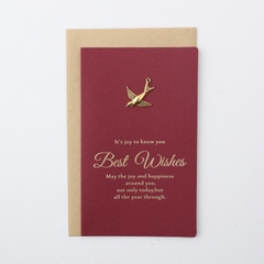Set Thiệp BEST WISH đỏ gồm Bao thư, Thiệp đính charm và Giấy viết xinh xắn