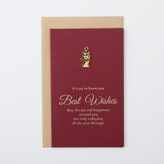 Set Thiệp BEST WISH đỏ gồm Bao thư, Thiệp đính charm và Giấy viết xinh xắn