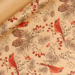 Giấy gói quà kraft vintage hình chim hoa lá cành độc đáo, sang trọng
