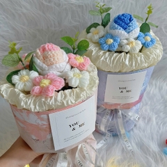 Quà tặng Bó hoa len sơn dầu độc đáo tặng kèm Túi đựng và Thiệp tặng bạn bè, người yêu