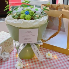 [HỎA TỐC] Quà tặng Bó hoa len Tròn dễ thương kèm Túi vuông đựng dành tặng bạn bè, người yêu