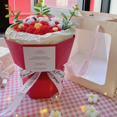 [HỎA TỐC] Quà tặng Bó hoa len Tròn dễ thương kèm Túi vuông đựng dành tặng bạn bè, người yêu