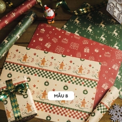 Set 6 tờ giấy gói giáng sinh, giấy gói quà noel xinh xắn dễ thương
