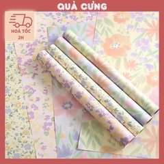 Giấy gói hoa, gói quà 2 mặt họa tiết hoa xinh xắn, dày dặn