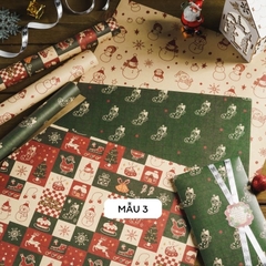 Set 6 tờ giấy gói giáng sinh, giấy gói quà noel xinh xắn dễ thương
