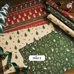 Set 6 tờ giấy gói giáng sinh, giấy gói quà noel xinh xắn dễ thương