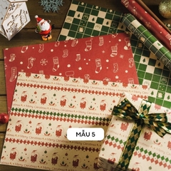 Set 6 tờ giấy gói giáng sinh, giấy gói quà noel xinh xắn dễ thương