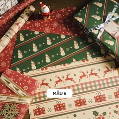 Set 6 tờ giấy gói giáng sinh, giấy gói quà noel xinh xắn dễ thương