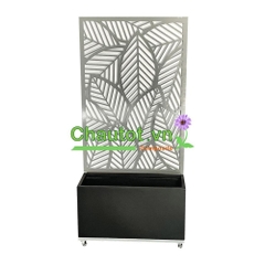 Chậu Composite Chữ Nhật kèm Vách Deco & Bánh Xe BAOBINH – CT2074