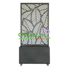 Chậu Composite Chữ Nhật kèm Vách Deco & Bánh Xe BAOBINH – CT2074