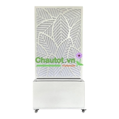 Chậu Composite Chữ Nhật kèm Vách Deco & Bánh Xe BAOBINH – CT2074