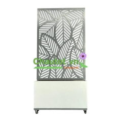 Chậu Composite Chữ Nhật kèm Vách Deco & Bánh Xe BAOBINH – CT2074
