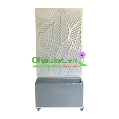 Chậu Composite Chữ Nhật kèm Vách Deco & Bánh Xe BAOBINH – CT2074