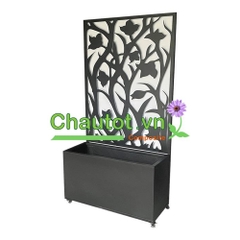 Chậu composite chữ nhật kèm vách deco BAOBINH – CT2075
